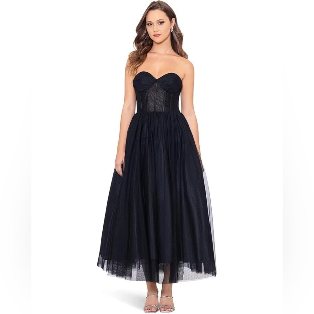 🔴SALE! TODAY ONLY! BETSY & ADAM Strapless Sweetheart Gown